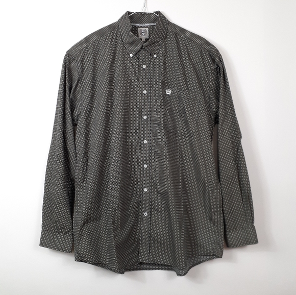 Cinch Western Button Up Long Sleeve Shirt Cotton L